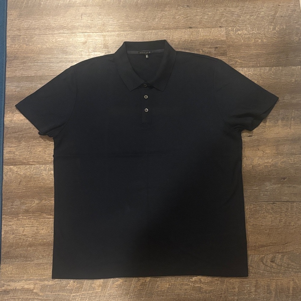 Theory Men's Dark Navy Short Sleeve Polo Shirt XL